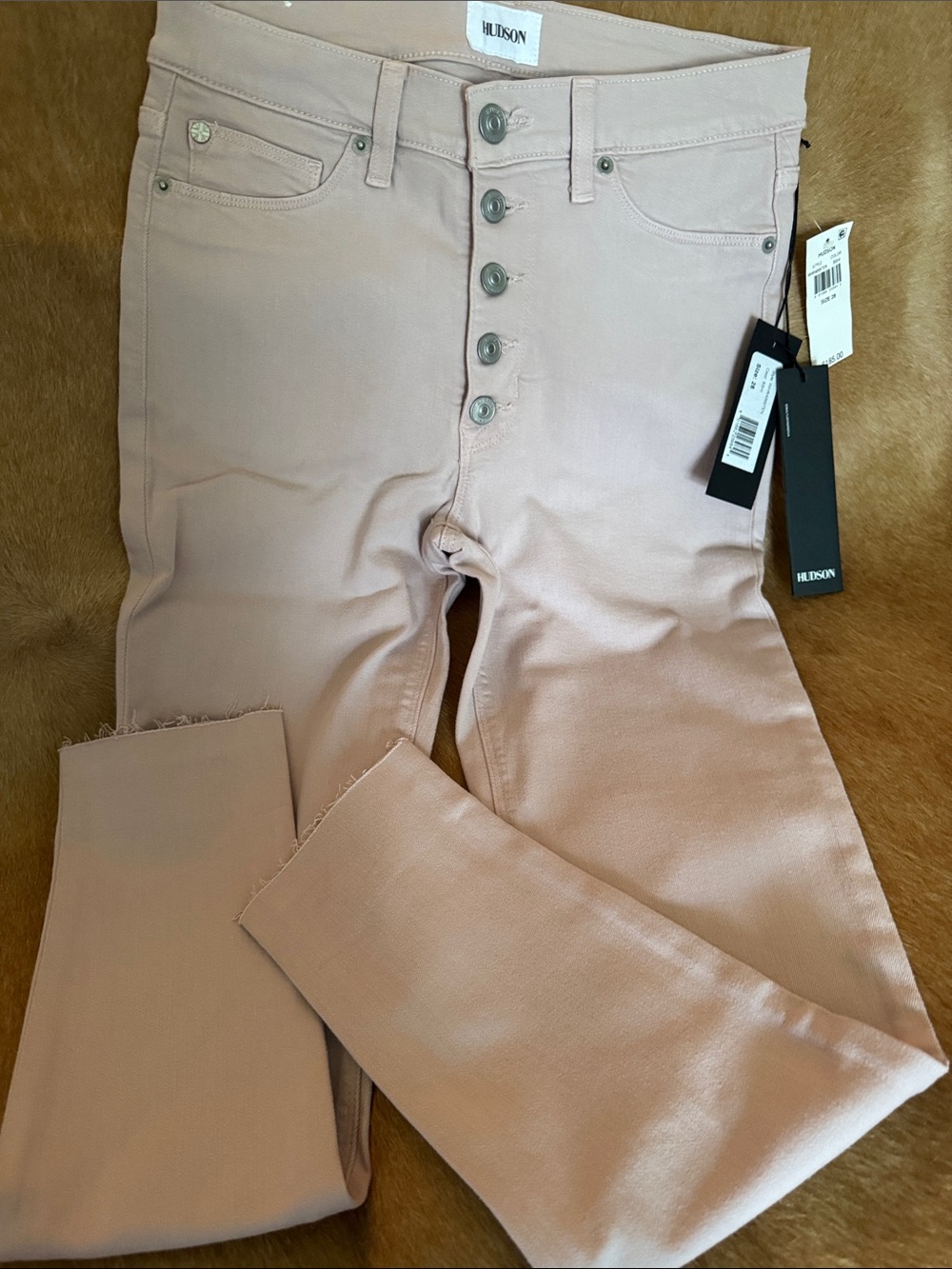 Hudson Jeans Women's High-Rise Barbara Blush Pink. Waist 28. Ankle length
